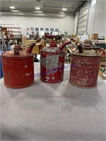 3 SMALL RED GAS CANS