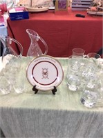 Seminole golf club plate and baccarat crystal