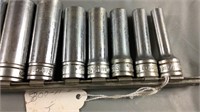 Snap On 3/8/Drive 1/4 to 7/8 Deep well sockets