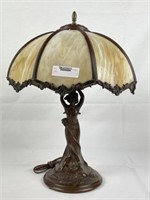 Art Nouveau Carmel Slag Glass Lamp
