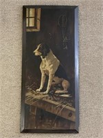 Hound Dog Oil Painting on Wooden Panel