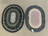 2 Braided Oval Throw Rugs