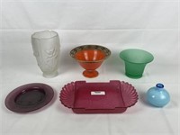 6 Pieces of Colored Art Glass