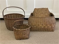 3 Primitive Country Baskets