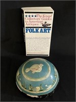 Folk Art Hand Painted Dome w/ Birds