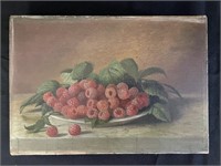 Oil on Canvas Painting of Raspberries