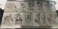Lot of 11 Vintage Embroidered Tea Towels