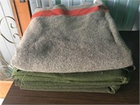 Vintage US Army and Swiss Army Blankets