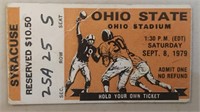 Ohio State vs Syracuse 1979 Used Ticket Stub