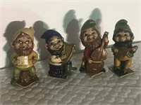 Lot of 4 Small Ceramic Gnomes