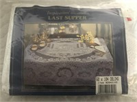 60x104 Oblong Last Supper Lace Tablecloth