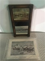 Currier & Ives Mirror & Placemat Lot