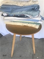 3 Leg Side Table w/ Misc. Round Tablecloths