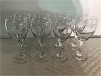 Lot of 8 Hummingbird Wine Glasses