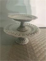 Pair of White Treat Stands