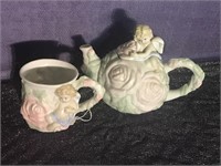 Avon Cherub Angel Teapot & Cup