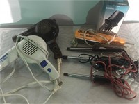 Box Lot of Hair Dryers & Curlers