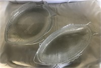 Lot of 5 Clear Glass Oven Proof Fish Platters