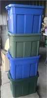 Lot of 4 Rubbermaid Roughneck Storage Tubs
