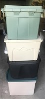 Lot of 4 Storage Tubs Misc Standard Size