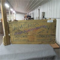AMERICAN SCREWS & BOLTS WOOD BOX, 13X24X12.5"T