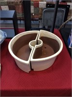 Two piece outdoor planter