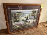 44" x 36"H House & Pond picture