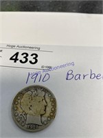 1910 BARBER HALF DOLLAR