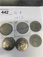 EISENHOWER DOLLAR COIN--1972, 6 COUNT