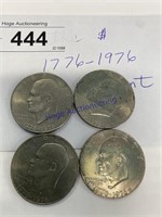EISENHOWER DOLLAR COIN--1776-1976, 4 COUNT