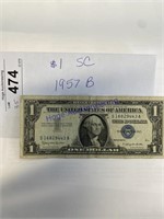 $1 SILVER CERTIFICATE, 1957 B