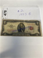 $2 BILL, 1953 B