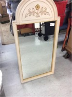 Mirror with white wood trim