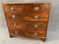 SOLID MAHOGANY 18TH CENT. BOW FRONT CHEST