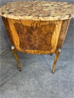 19TH CENT. MARQUETRY INLAY FRENCH MARBLE TOP