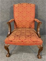 CHIPPENDALE CARRIAGE HOUSE OPEN ARM CHAIR