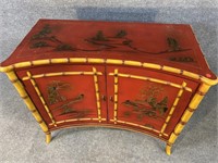 CHINOISERIE DECORATED LARGE 2 DOOR CABINET
