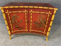 CHINOISERIE DECORATED LARGE 2 DOOR CABINET