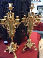 Pair of gilded candelabras