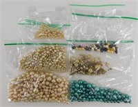Vintage Faux Pearls including Green for