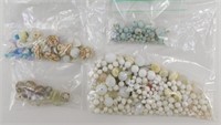 Antique and Vintage Milk Glass Beads - Some with