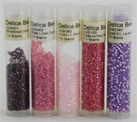 1997 Vintage Delica Beads - Pinks and Purples