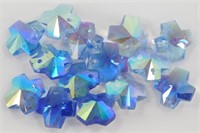 Faceted and Aurora’d Cross or X Beads for Jewelry