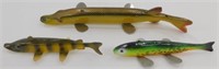 3 Vintage Spearing Fish Decoys