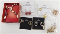 Earring Lot - 7 Pair & 1 Necklace