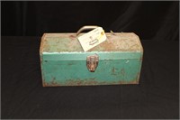 Green Tool Box w/ Wrenches, sockets & misc tools