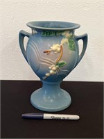 Vintage Roseville Blue Snowberry IUR Vase 8 1/2