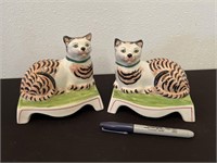 Vintage Mottahedeh Cat Bookends Hand Painted