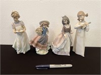 4 Lladro Figurines With Various Flaws