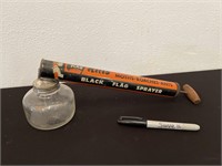 Vintage Black Flag Bug Sprayer Glass Base